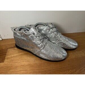 Rouge Shoes Womens Size 8 Lace Up Ankle Boots Metallic Sparkle Party Casual
